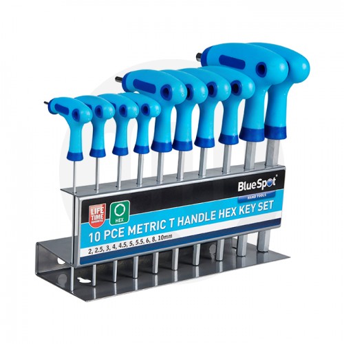 10 PCE Metric T Handle Hex Key Set (210mm)